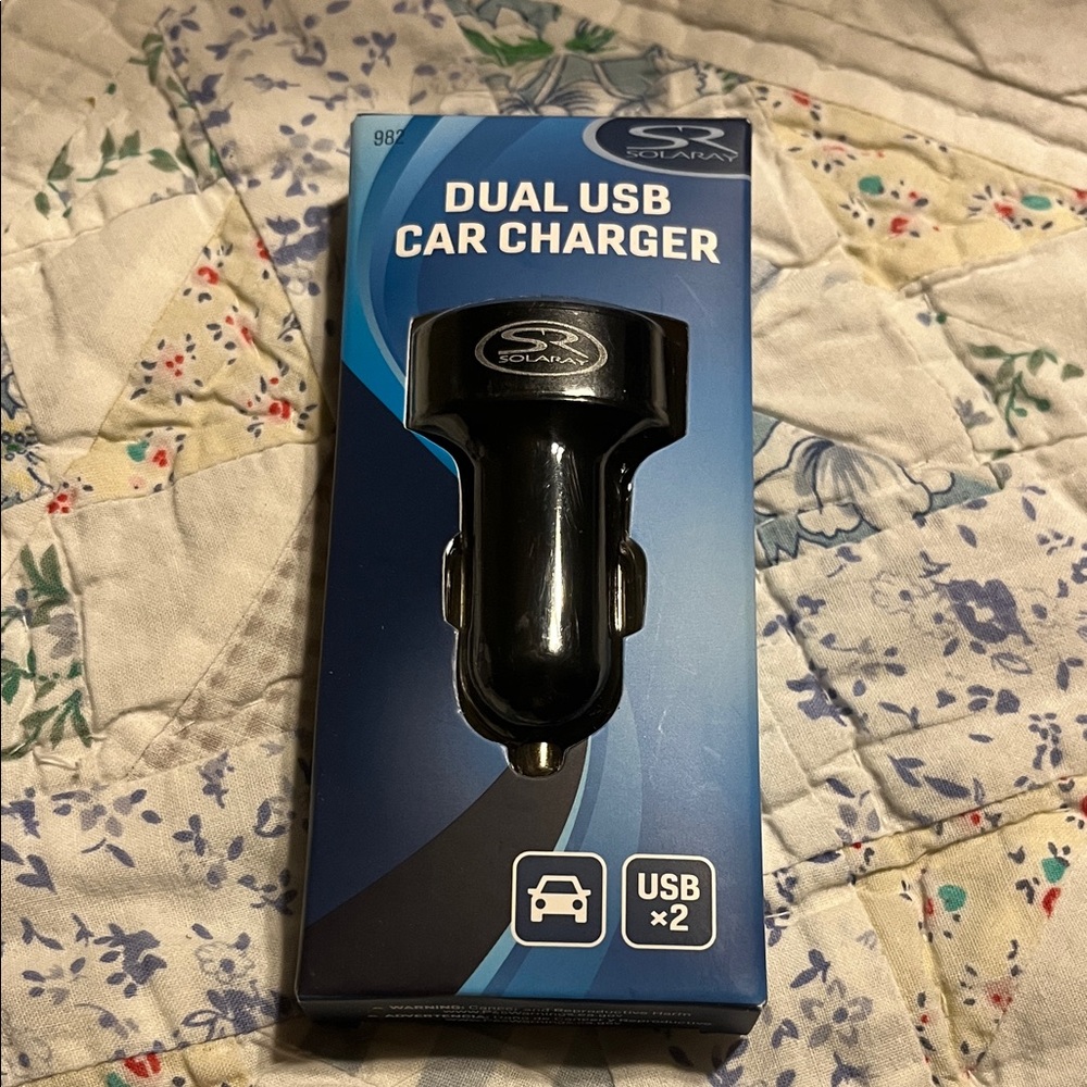 Black Dual USB Car Charger